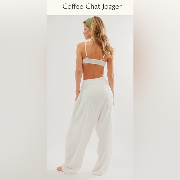 🆕 Free People Coffee Chat jogger in off white only size small - Picture 3 of 16